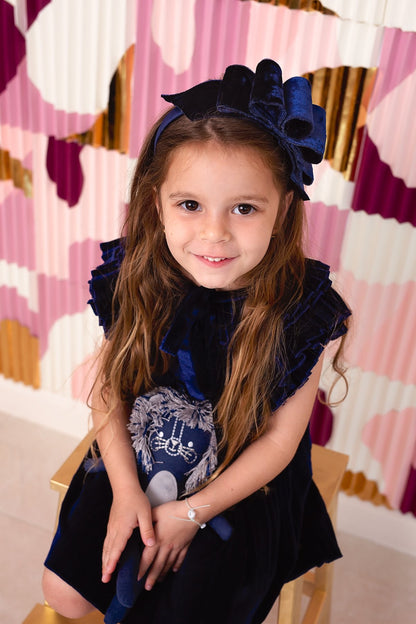 Loop Headband - Velvet - Berry Lines