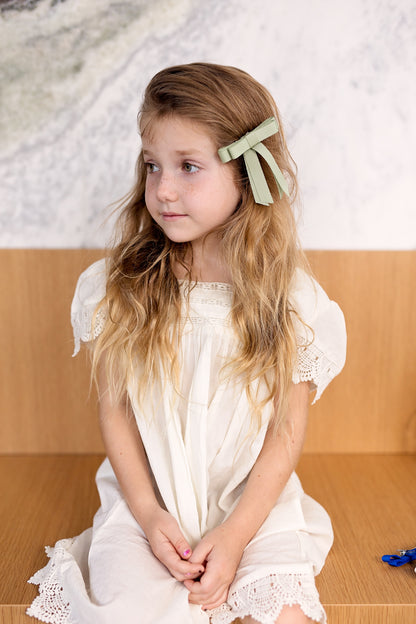Grosgrain Bow Clip Set (2) - Sweet Nectar