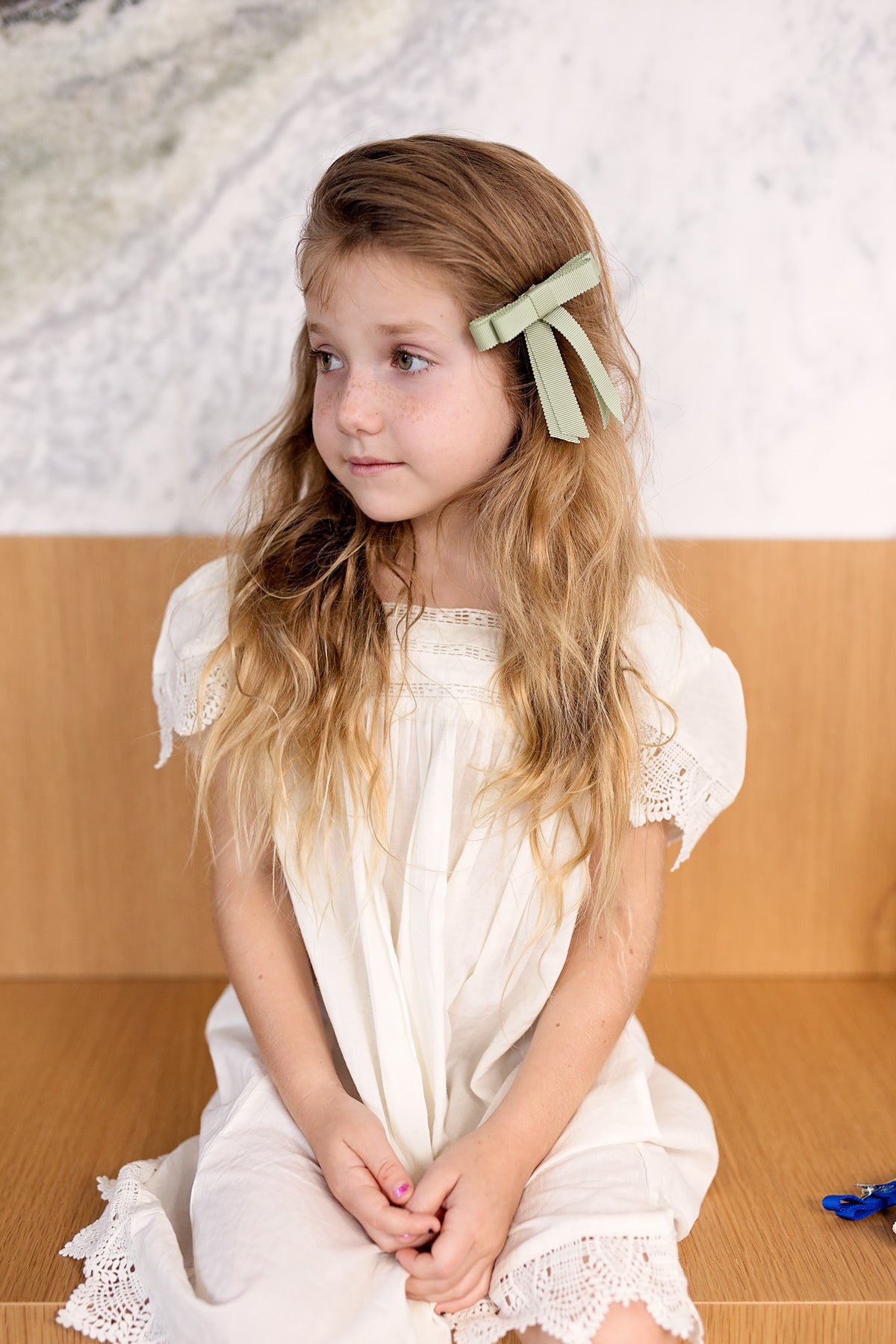 Grosgrain Bow Clip Set (2) - Spring Moss
