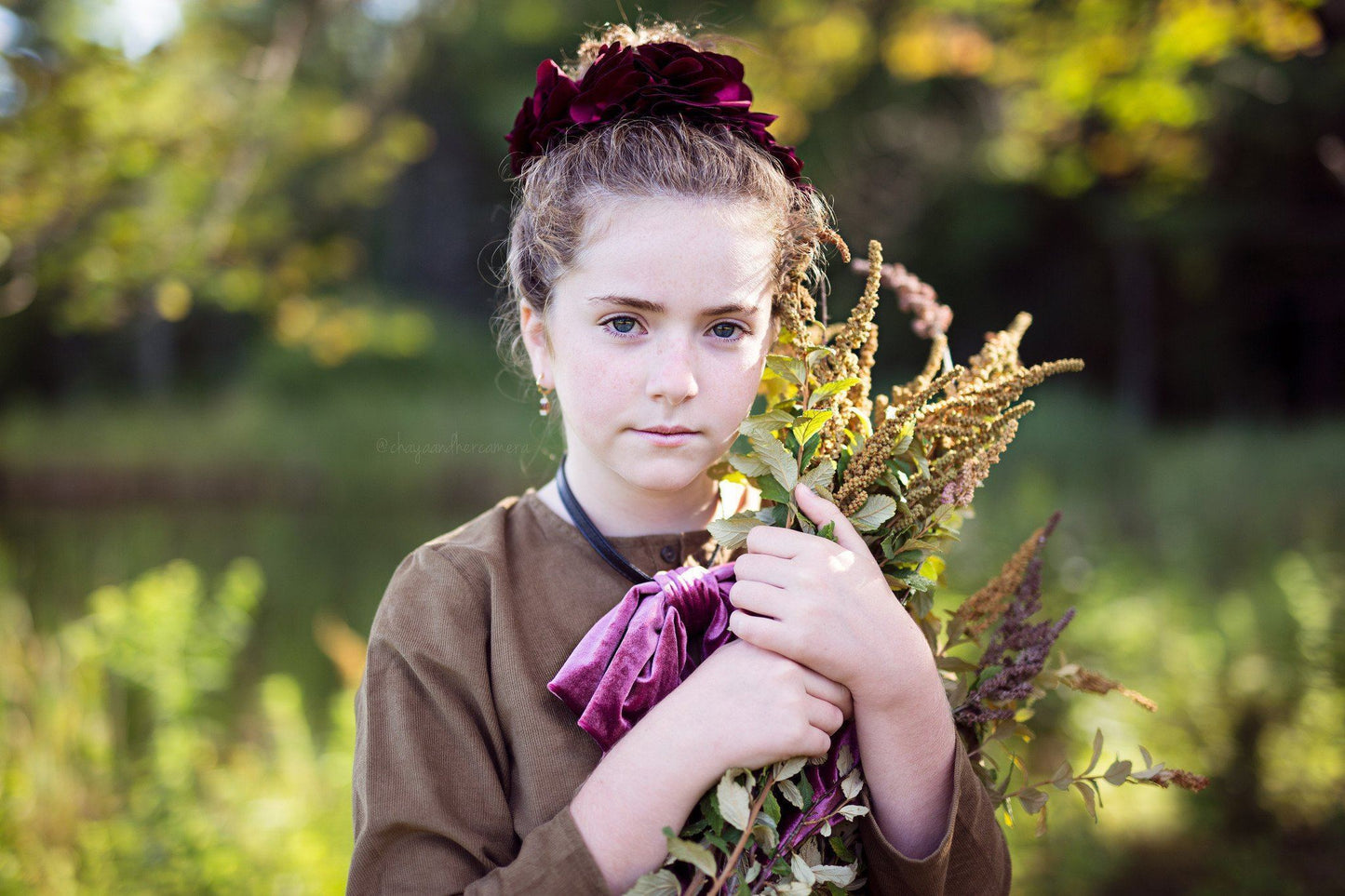 Floral Wreath Petit - Burgundy