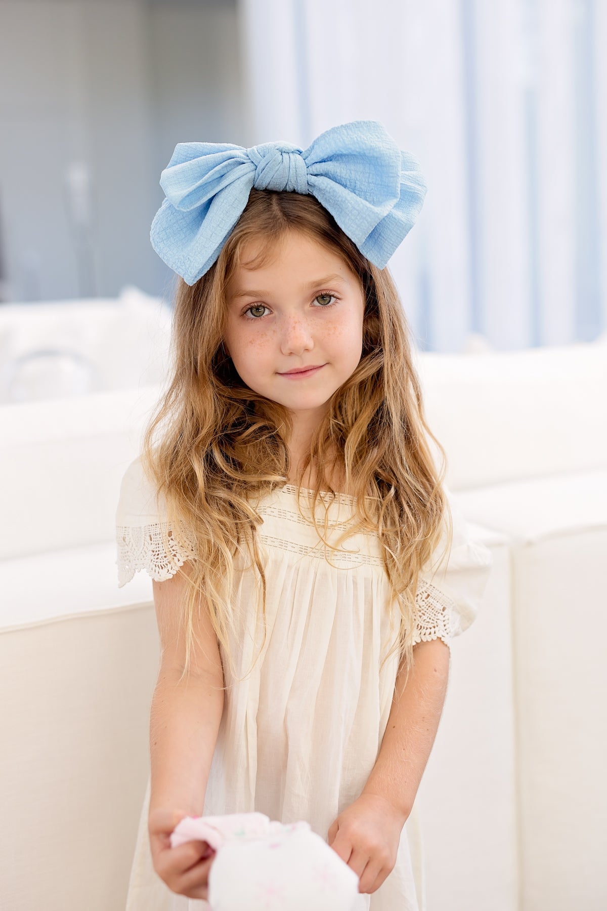 Floppy Muslin Headband - Light Grey