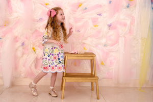 Waterfall Fringe Bow Clip - Light Pink