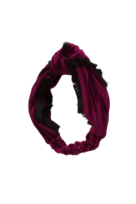 Knot Fringe Wrap - Burgundy