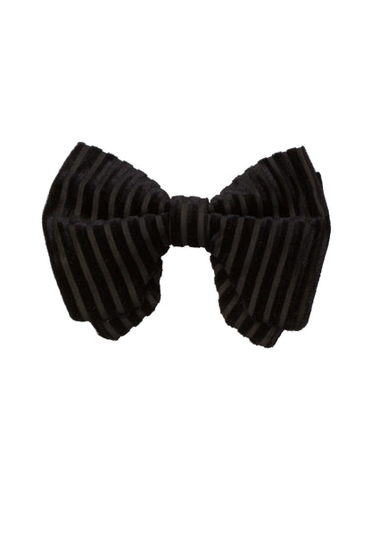 Beauty & The Beast Bowtie/Hair Clip - Black Velvet Stripe