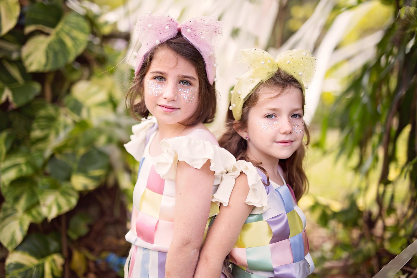 Tulle Pearl Headband - Yellow