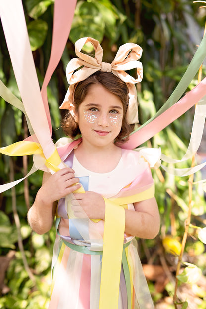 Double Party Bow Headband - Blue Sky