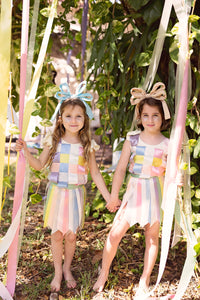 Double Party Bow Headband - Teal