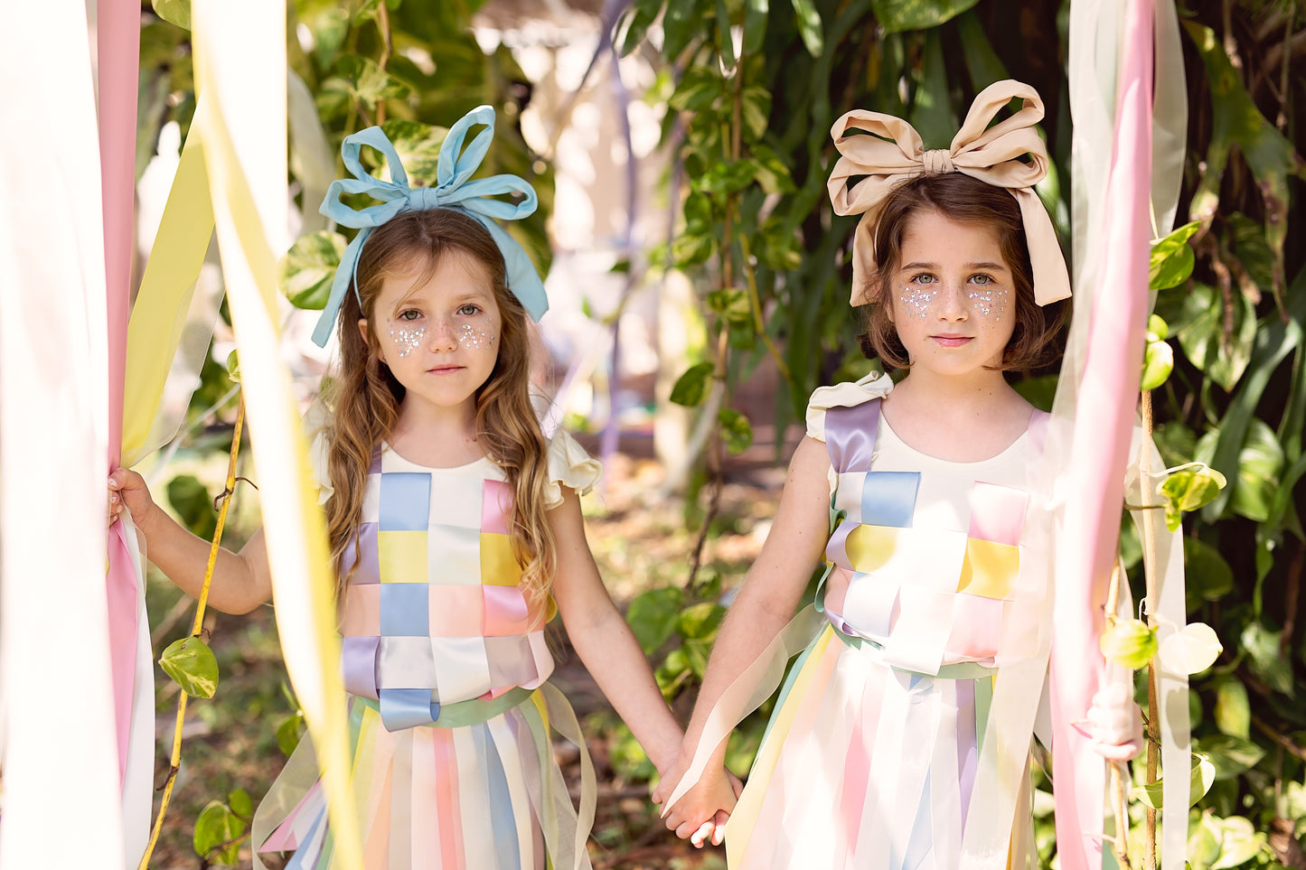 Double Party Bow Headband - Teal
