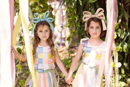 Double Party Bow Headband - Teal