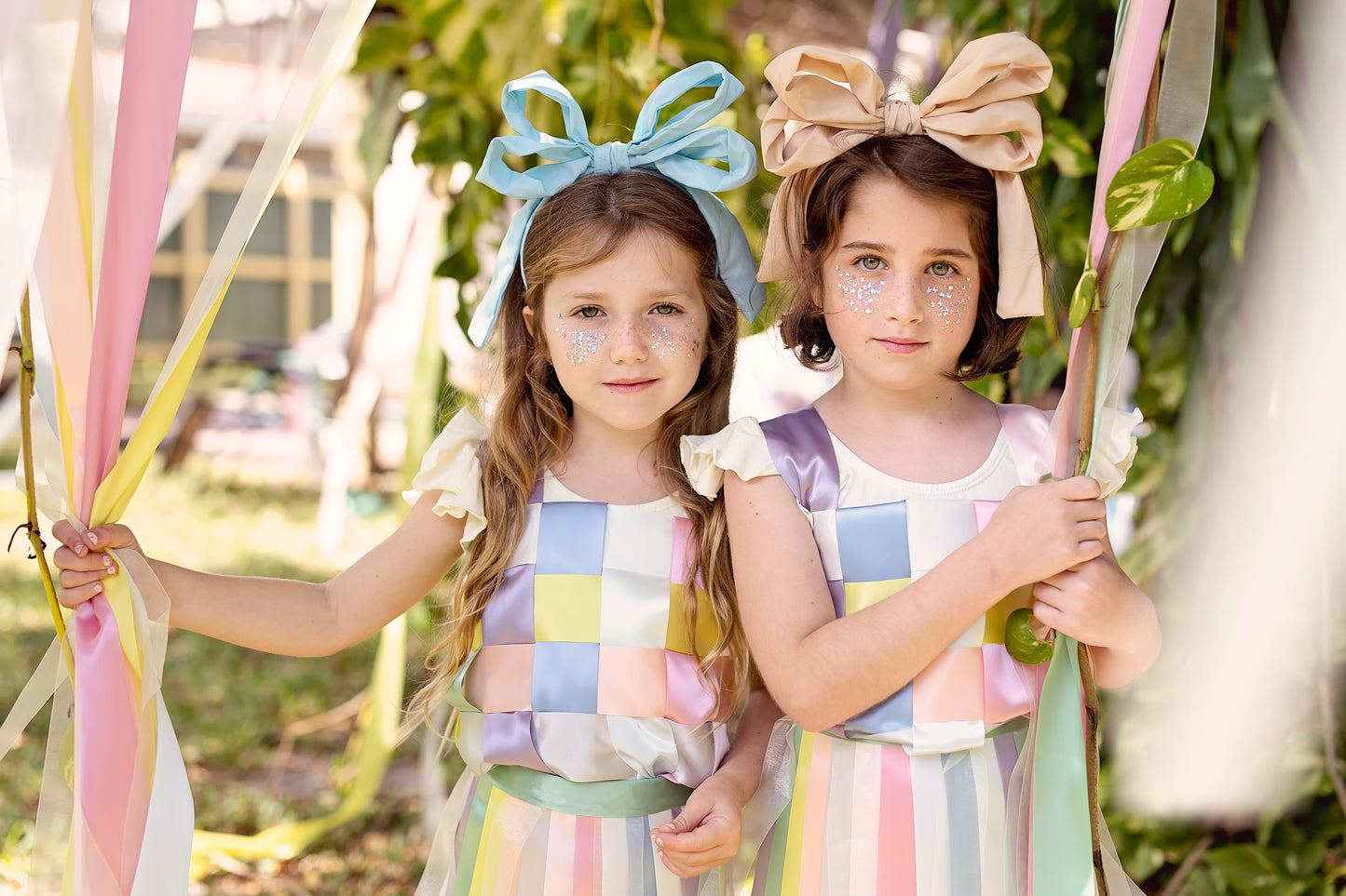 Double Party Bow Headband - Taupe