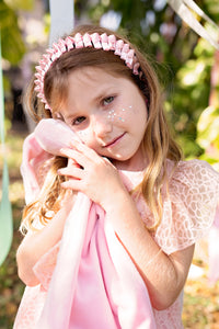 Satin Tied Headband - Dove Ivory