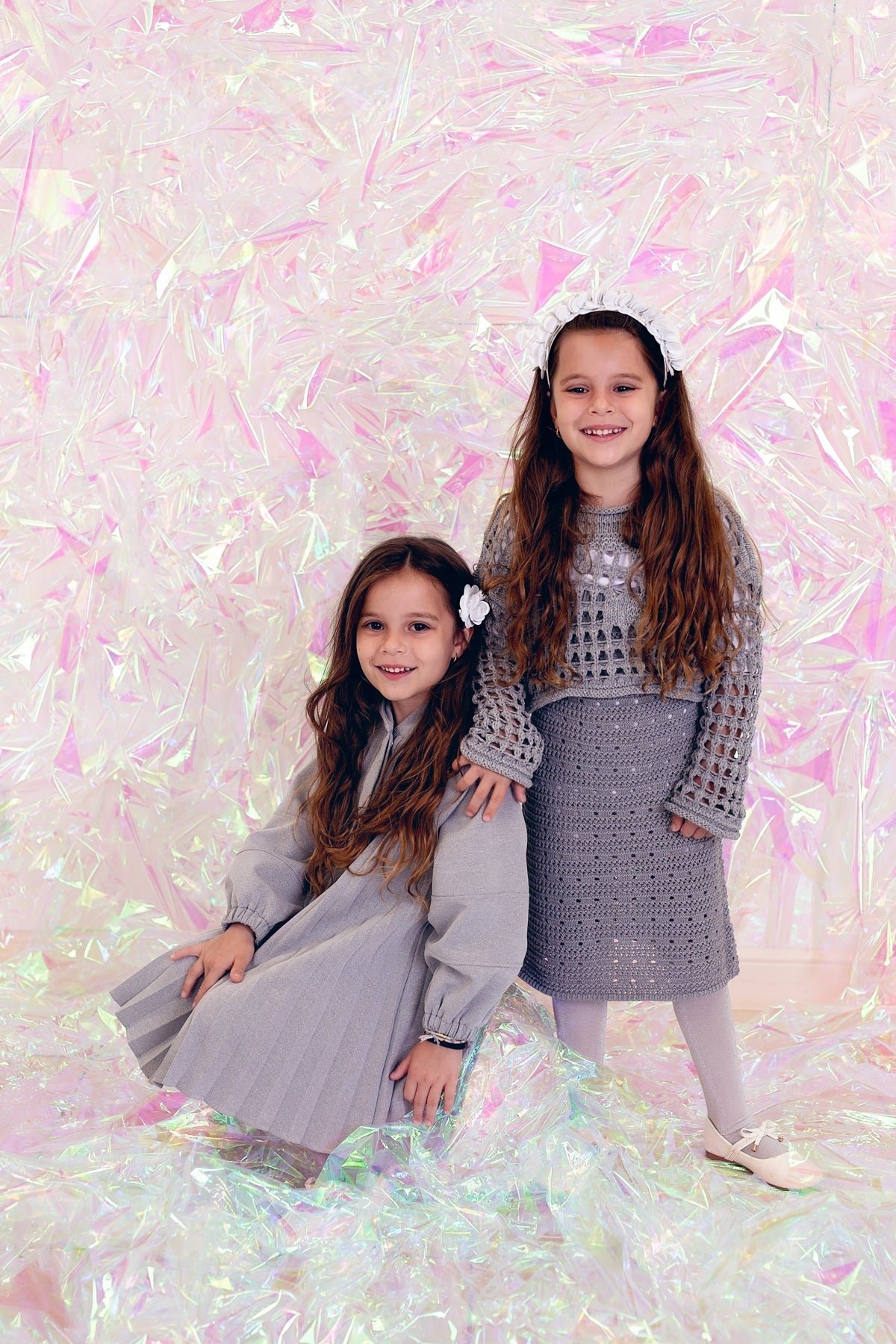 Sequin Blooms Headband - Silver