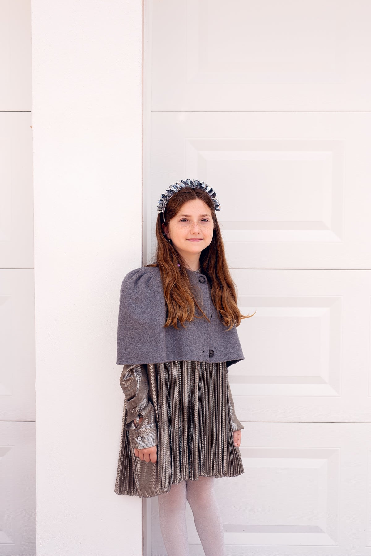 Sequin Blooms Headband - Silver