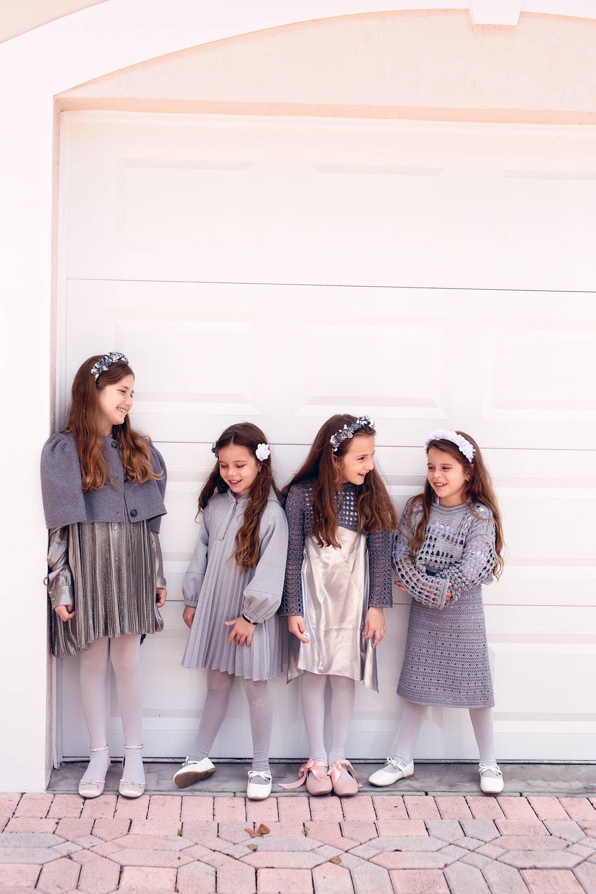 Sequin Blooms Headband - Silver