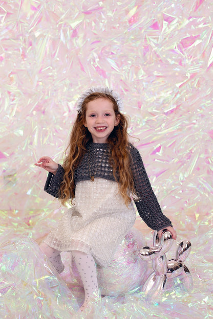 Sequin Blooms Headband - Silver