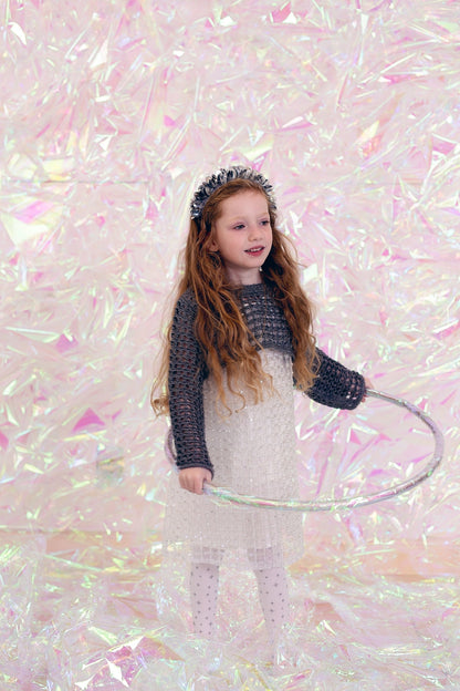 Sequin Blooms Headband - Silver