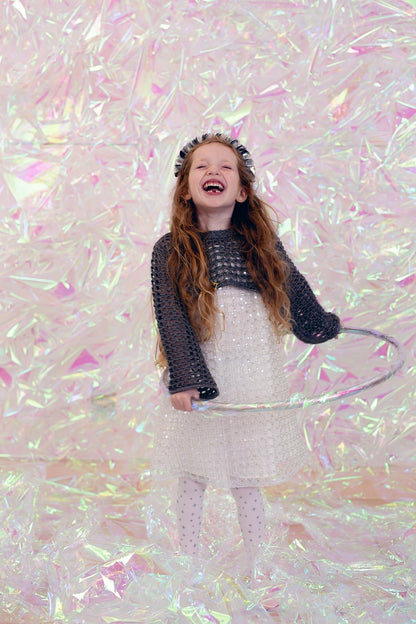 Sequin Blooms Headband - White