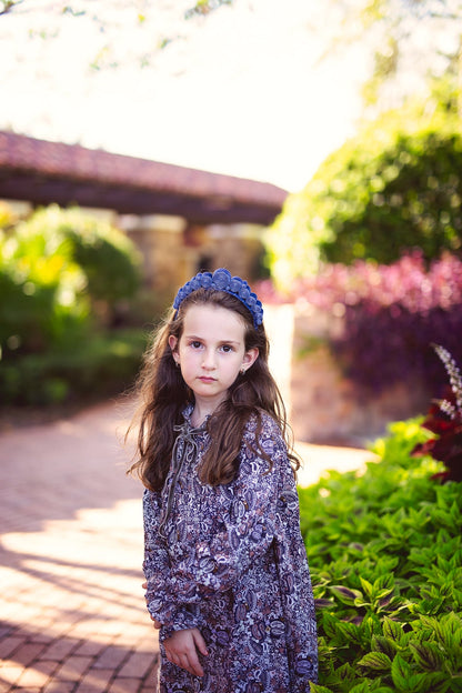 Spiral Headband - Navy Velvet