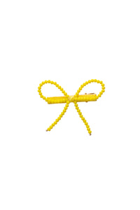 Glass Bow Clip - Yellow