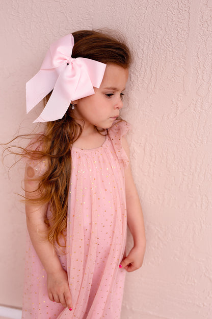 Oversized Bow Clip - Moonstone Grosgrain