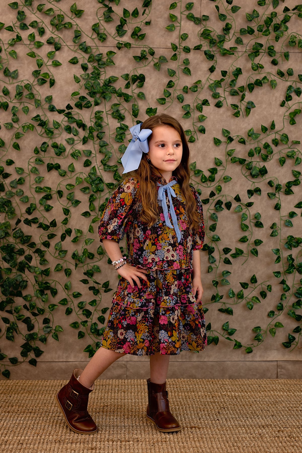 Oversized Bow Pony/Clip - Deep Sage