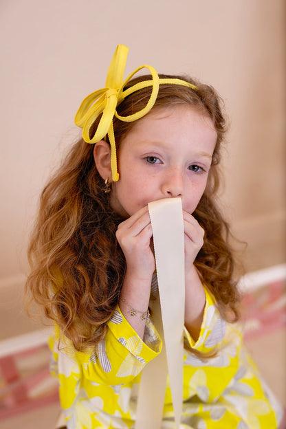 Orchid Butterfly Bow Headband - White