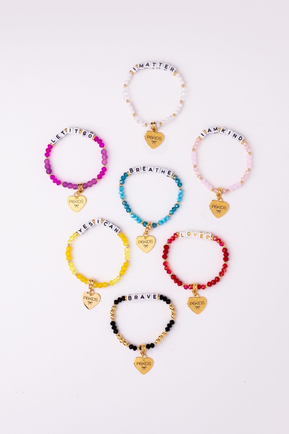 Power Mantra Bracelet Set - Red - "LOVED"