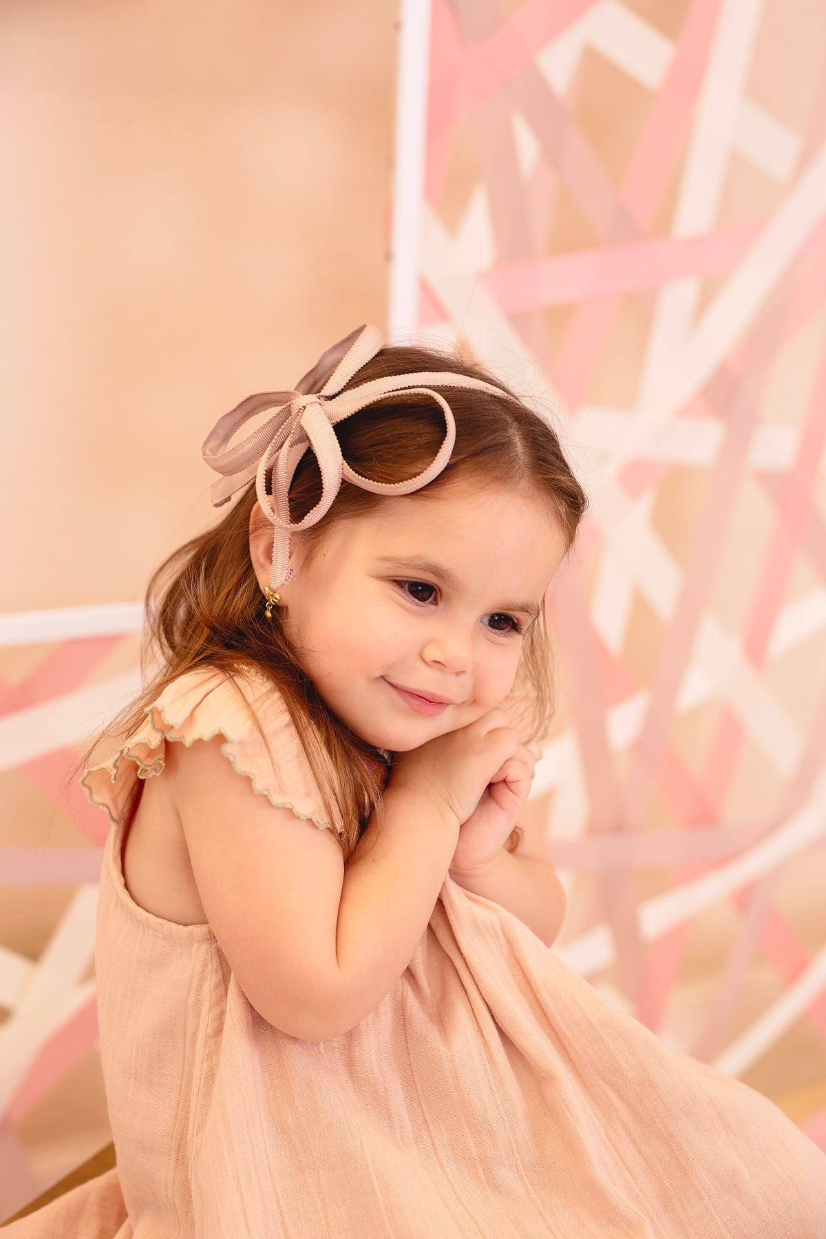 Orchid Butterfly Bow Headband - Ivory