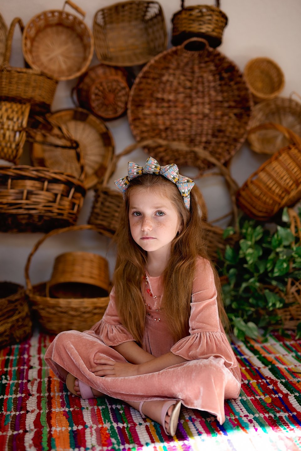 Mountain Queen Headband - Navy Grid