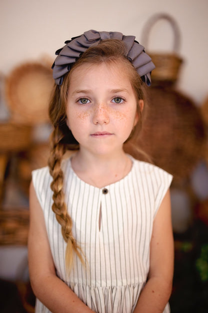 Pleated Ribbon Grosgrain Headband - Navy