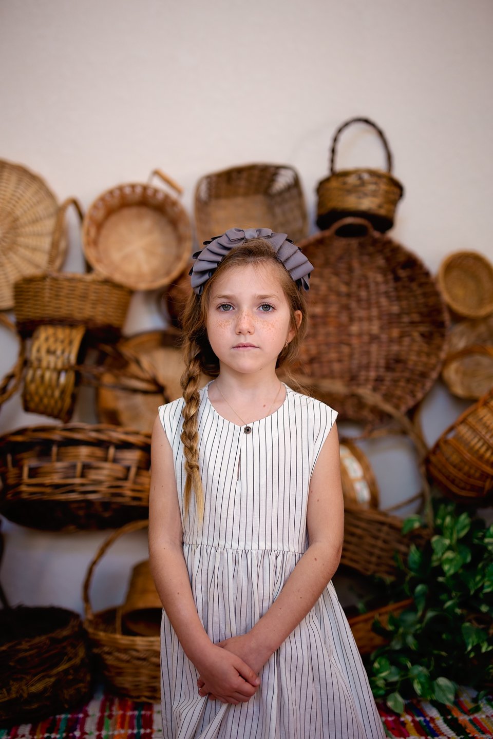 Pleated Ribbon Grosgrain Headband - Cream