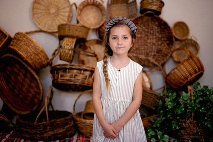 Pleated Ribbon Grosgrain Headband - Cream