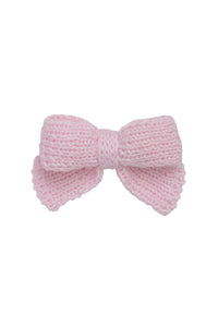 Knitted Sweet Bow Clip - Ballerina Pink