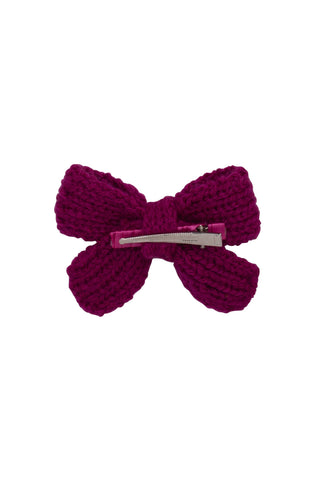 Knitted Sweet Bow Clip - Beauty Wine (Color will be more burgundy)