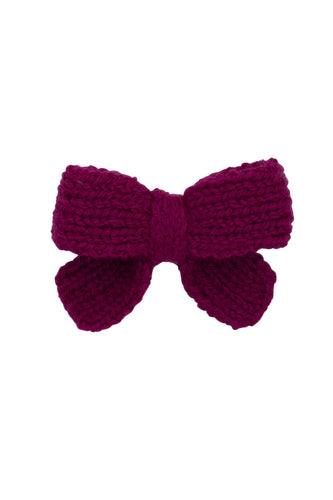 Knitted Sweet Bow Clip - Beauty Wine (Color will be more burgundy)