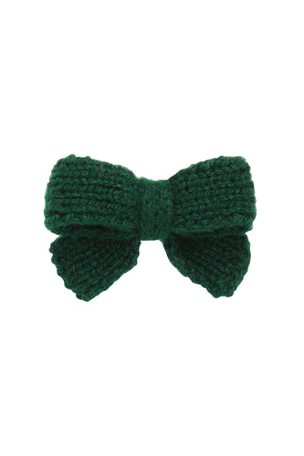 Knitted Sweet Bow Clip - Hunter