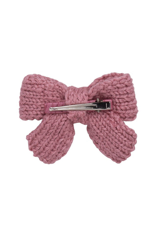 Knitted Sweet Bow Clip - Quartz Rose