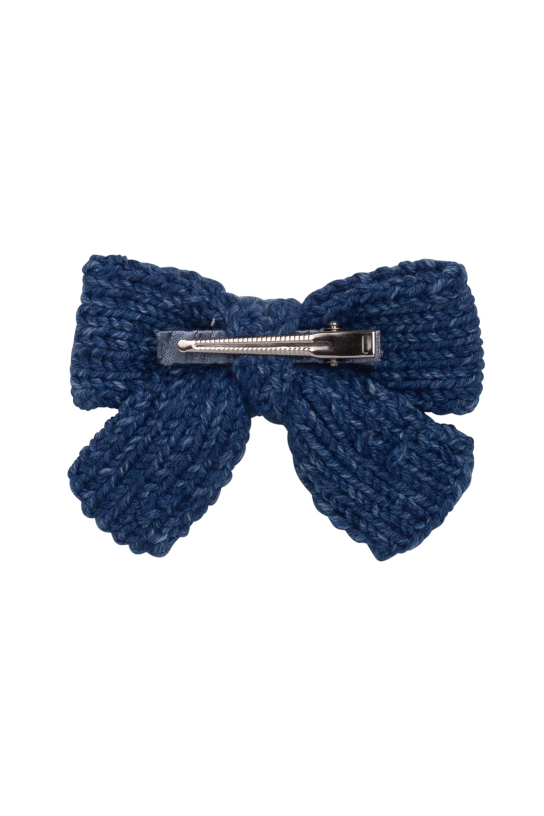 Knitted Sweet Bow Clip - Smoke Blue