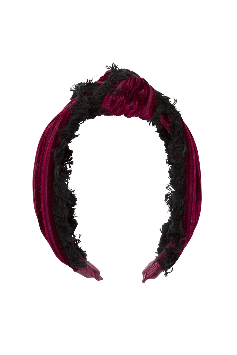 Knot Fringe Headband - Burgundy