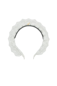 Lace Crown Headband - White