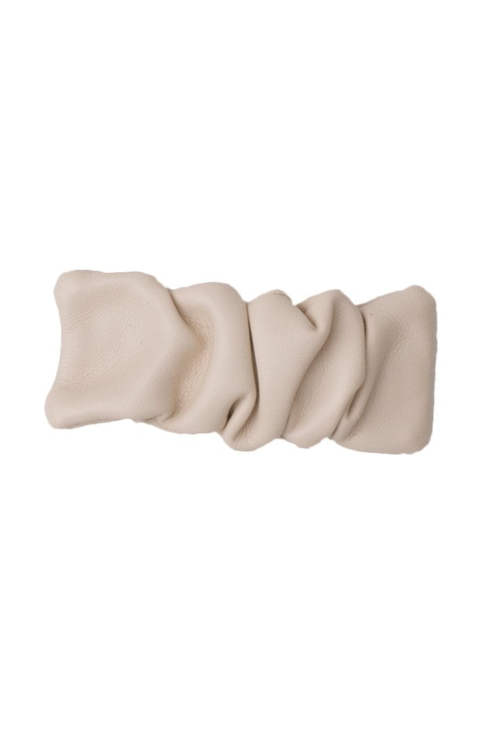 Leather Bunches Clip (1) - Ivory/Bone