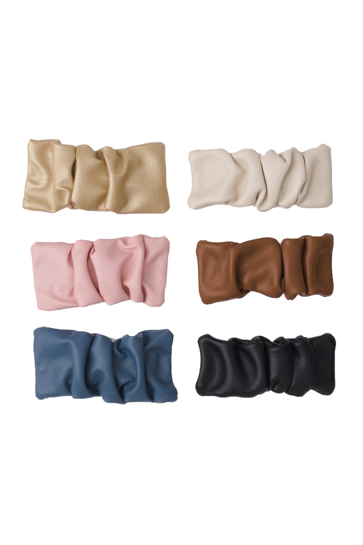 Leather Bunches Clip (1) - Pink
