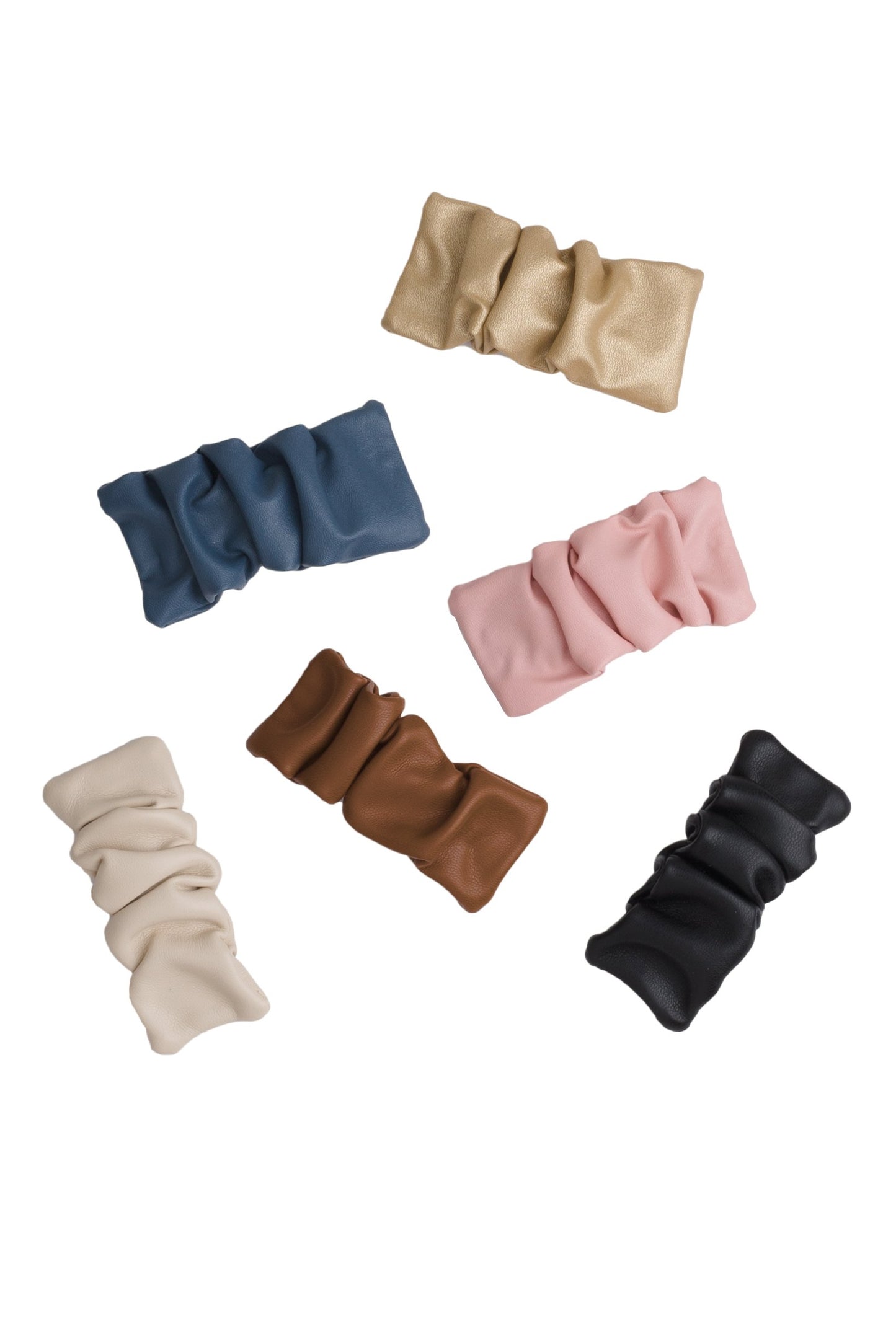 Leather Bunches Clip (1) - Pink