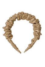 Leather Bunches Headband - Gold