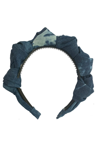 Monkey Bars Headband - Blue Tie Dye Denim