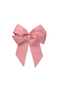 Oversized Bow Clip - Dusty Rose Grosgrain