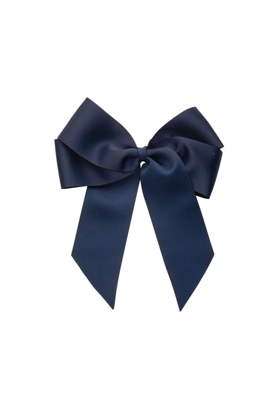 Oversized Bow Clip - Navy Grosgrain