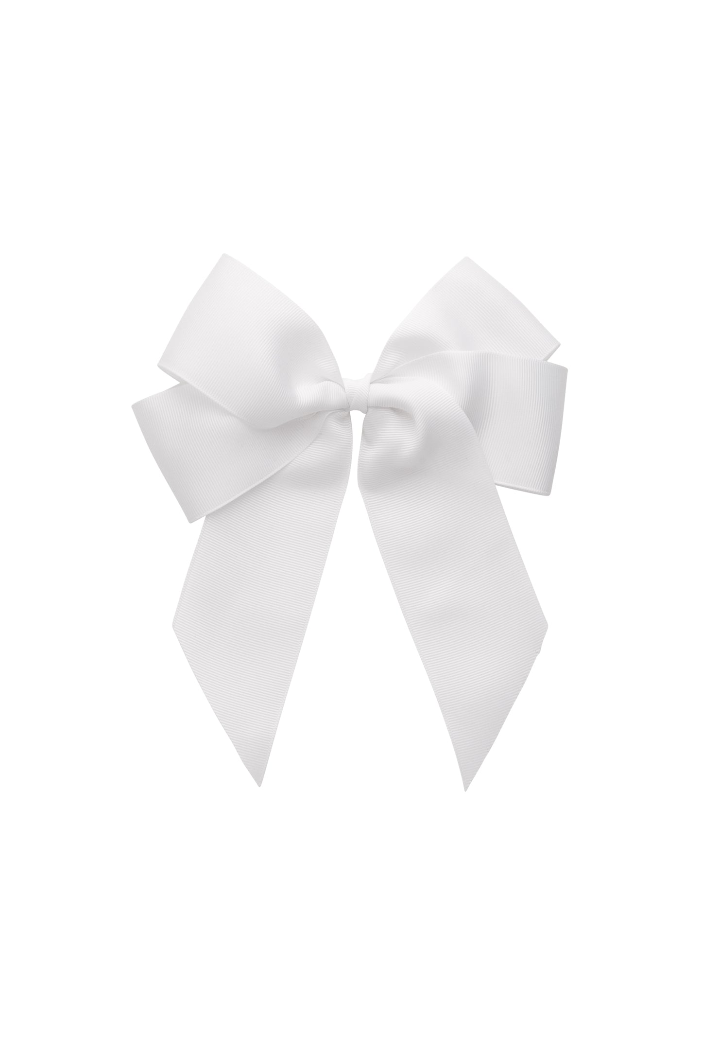 Oversized Bow Clip - White Grosgrain