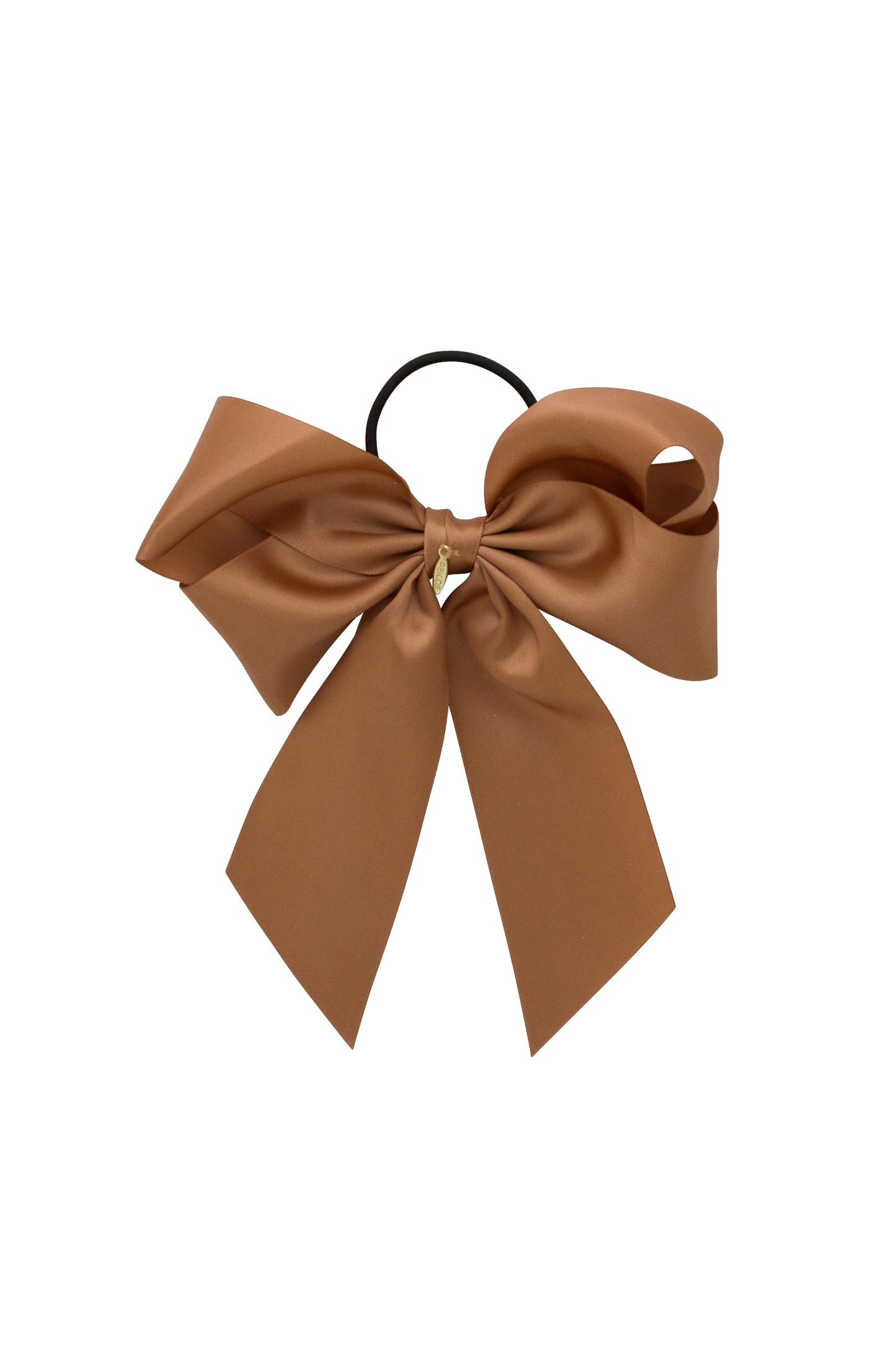 Oversized Bow Pony/Clip - Caramel
