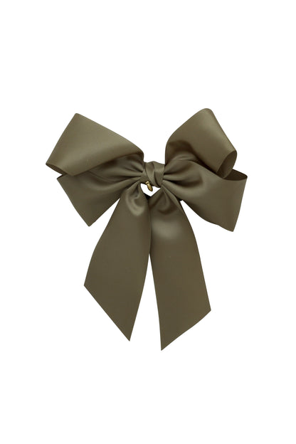 Oversized Bow Pony/Clip - Deep Sage